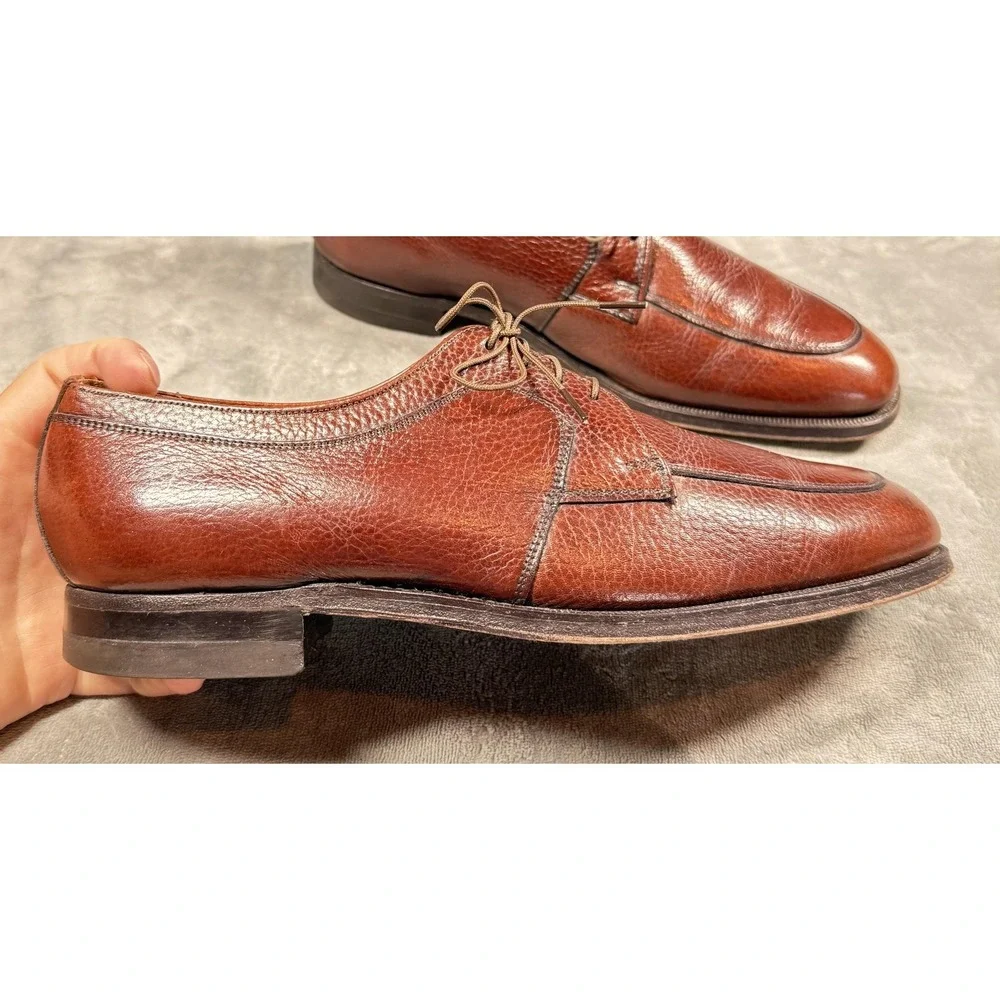 Vintage Florsheim Comfort Cushion Shoes Mens Size 10 C Brown Leather Derby Dress